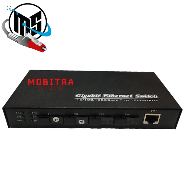 Media Converter 4 SC 3 LAN Gigabit | Ethernet Fiber Switch 4 Port FO 3 Port LAN Gigabit