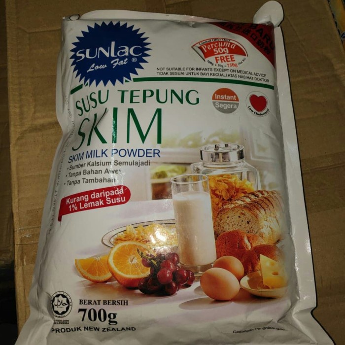

101bfbb Sunlac Skim Milk Powder / Susu Tepung Skim / Susu Bubuk 700 Gr Halal Xa201As