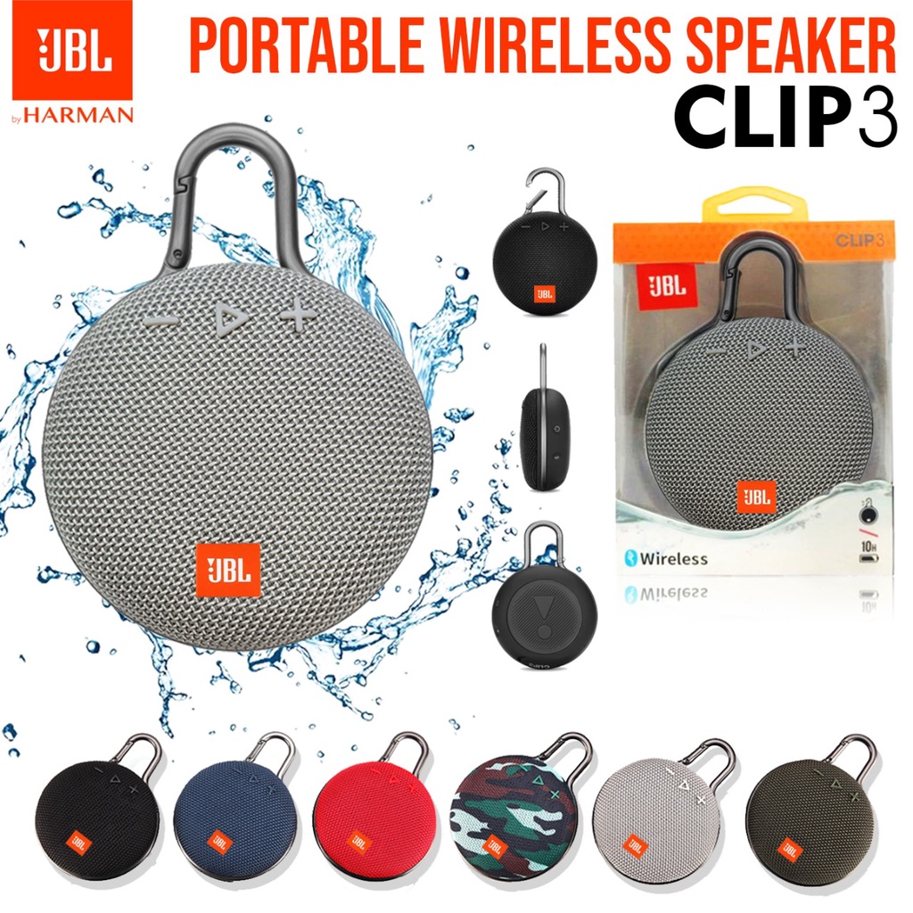 Speaker Bluetooth JBL CLIP 3 Ultra Wireless Portable JBL Clip3 IPX7