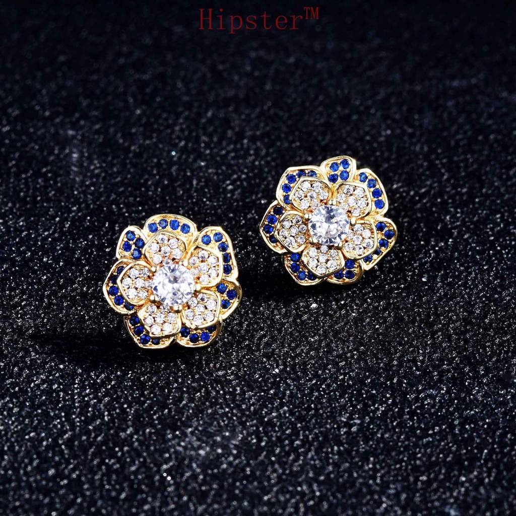 New Blue Color Moissanite 925 Silver Earrings