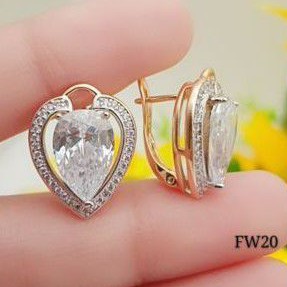 xuping anting permata putih lapisan emas impor terbaru