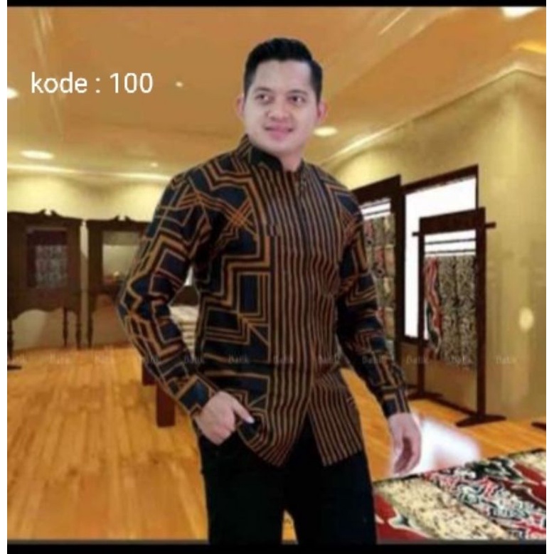 baju batik pria modern lapis furing