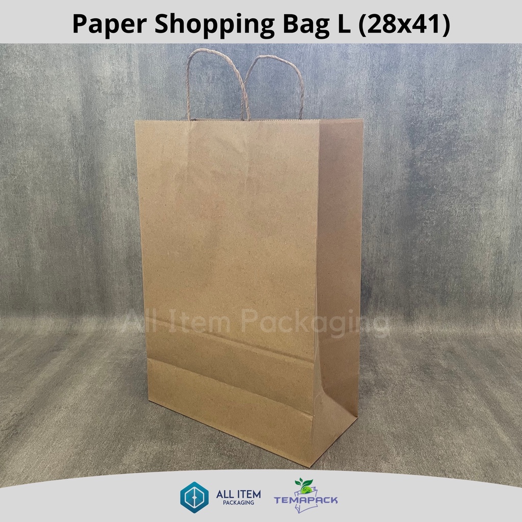 

Paper Shopping Bag L / Brown Paper Bag / Tas Belanja Kertas (28x41) @50 Pcs