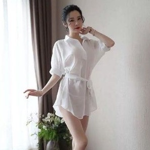 Oversize Boyfriend Shirt Tali Sexy Kemeja Tidur Wanita Nyaman Halus