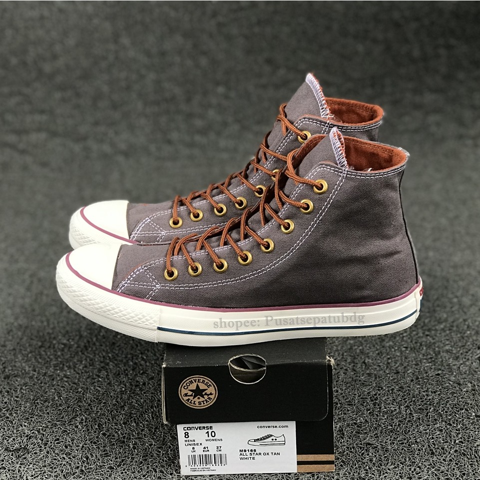 (BAYAR DITEMPAT) Converse Premium Tali Tan High Grey