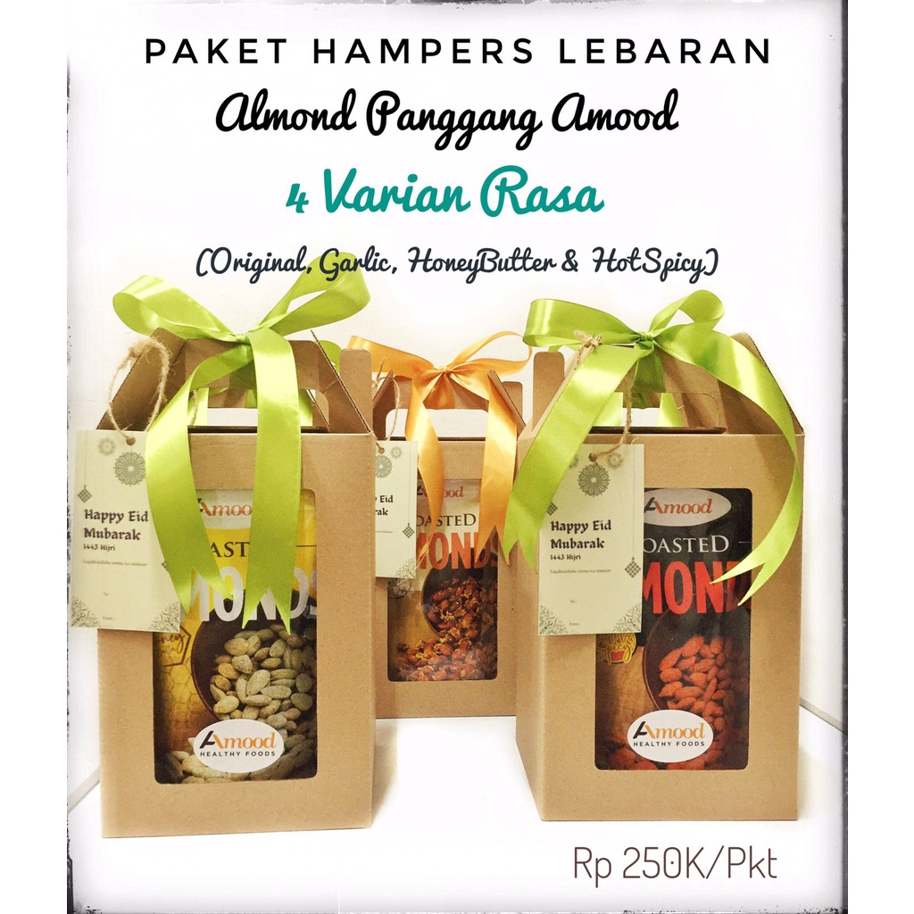 

Hampers/Parsel Almond Panggang Amood 4 Varian Rasa @150gr