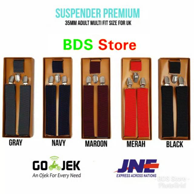 Suspender penjepit 3 uk 35 mm banyak warna