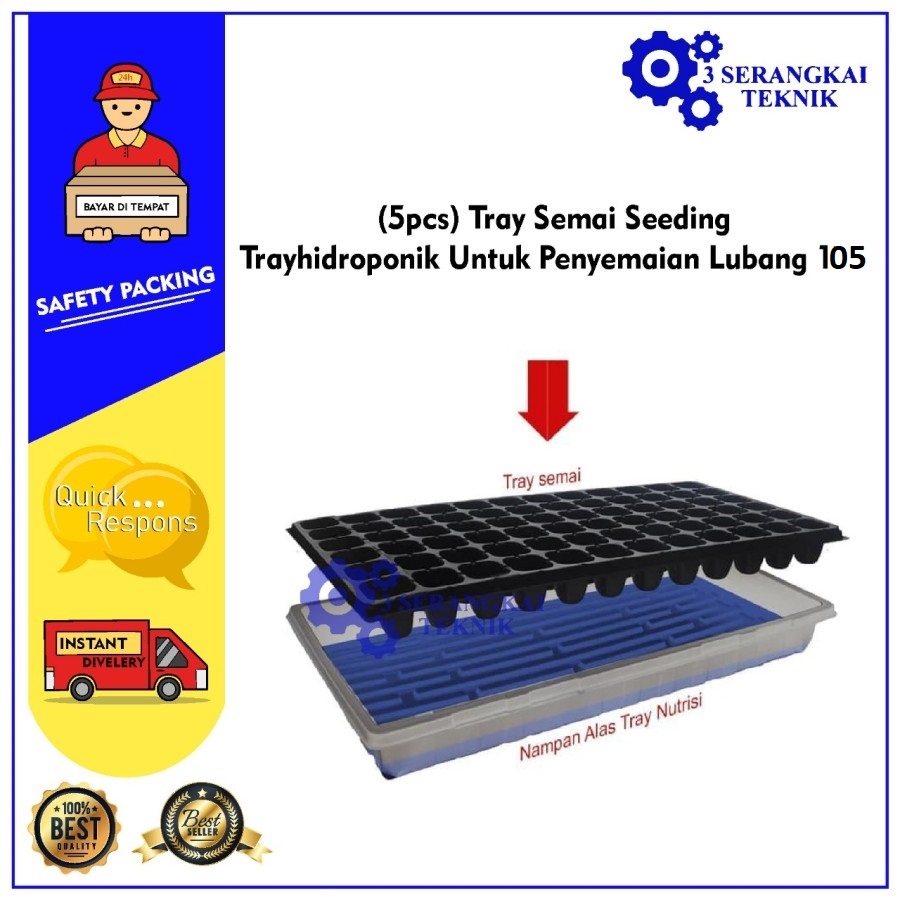 Tray Semai Seeding Tray hidroponik Untuk Penyemaian Lubang 105