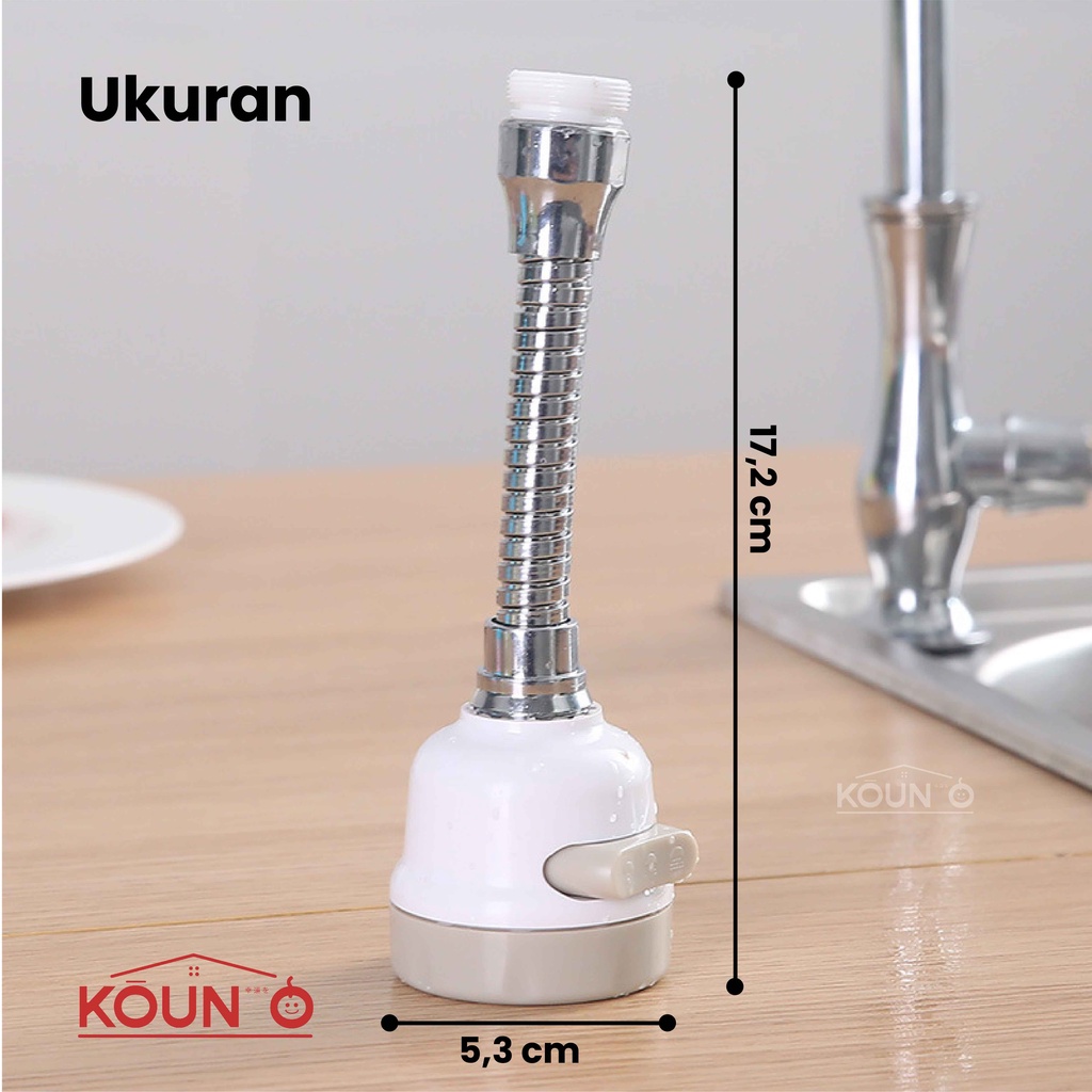 Sambungan Kran Air Fleksibel 360 Rotary Turbo Faucet Penyambung Keran Air Cuci Piring Wastafel