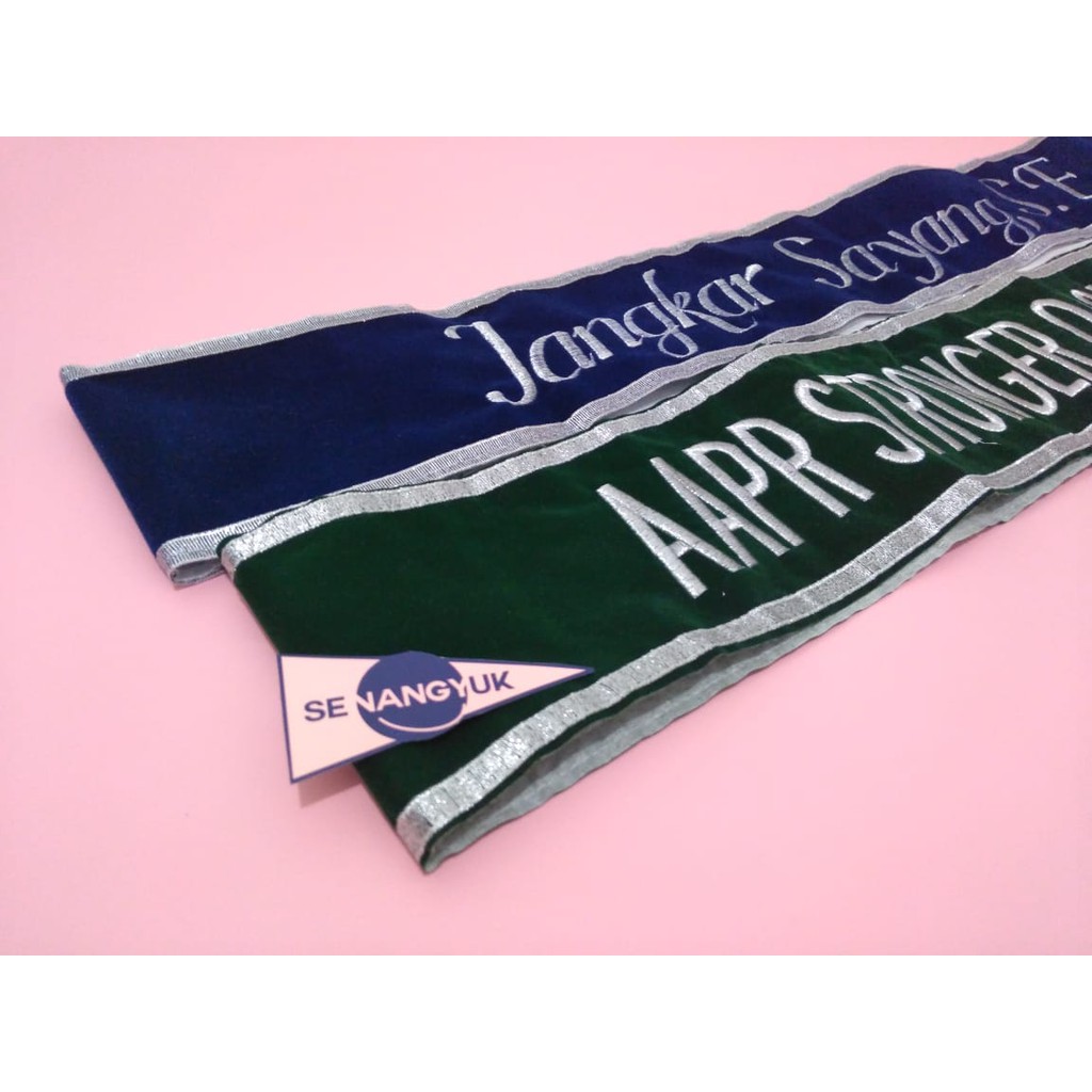 Selempang Wisuda Beludru Pita Bandung Murah