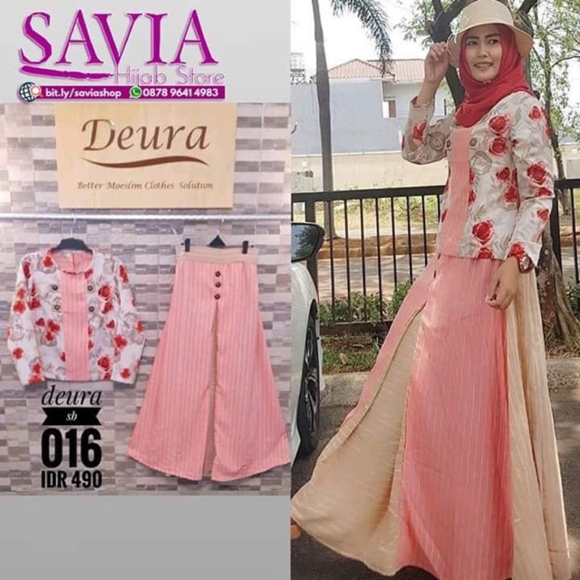 Stelan/set baju muslim Deura size M