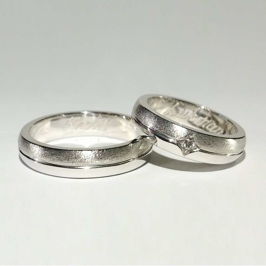 Garansi Silver Asli Bisa Pesan Model Cincin Couple Kawin Nikah Tunangan Perak Gratis Tulis Ukir Nama Id155