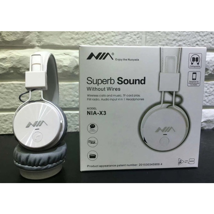 Headphone Bluetooth NIA X3 - Putih