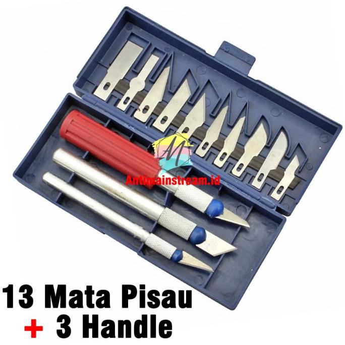 

Cuci Gudang Awal Tahun 13 in 1 Set Pisau Cutter Alat Ukir Seni 13 Mata Pisau dan 3 Handle Promo Awal
