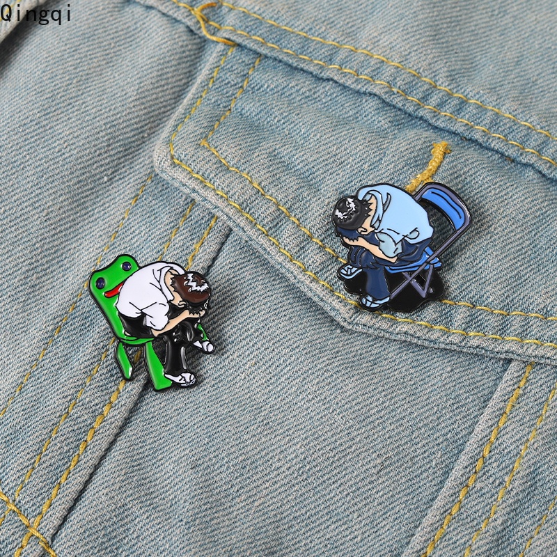 Bros Pin Enamel Desain Neon Gene Sedih Untuk Hadiah