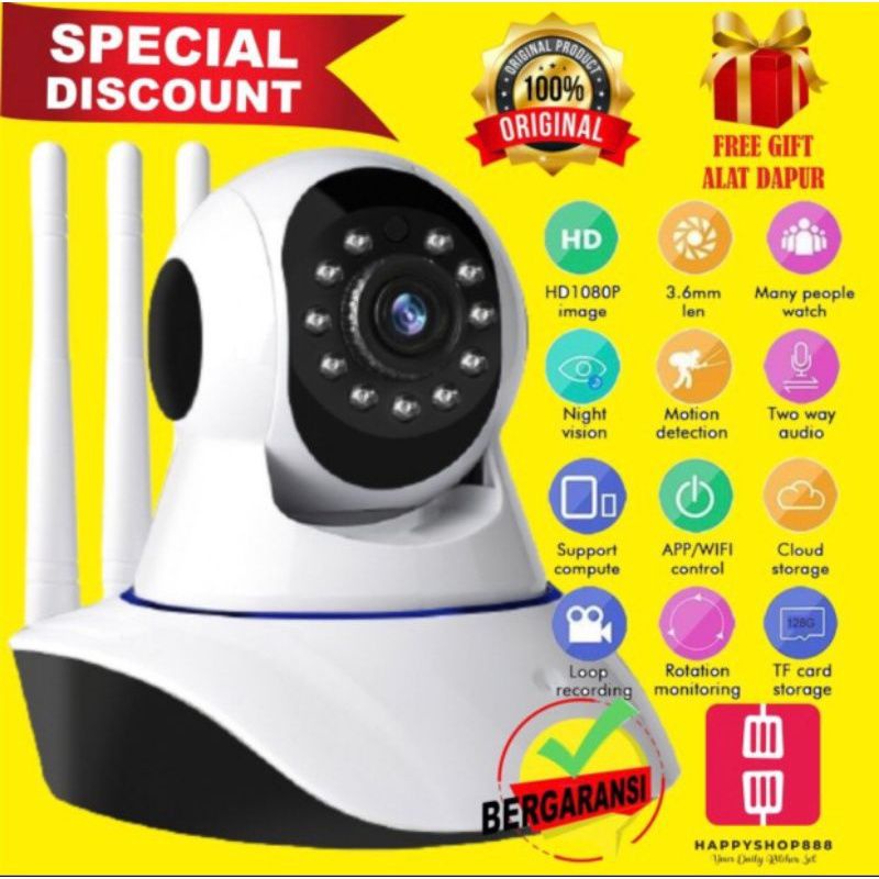 Smart IP camera v380pro CCTV Infrared - Kamera cctv Wifi 3 antena