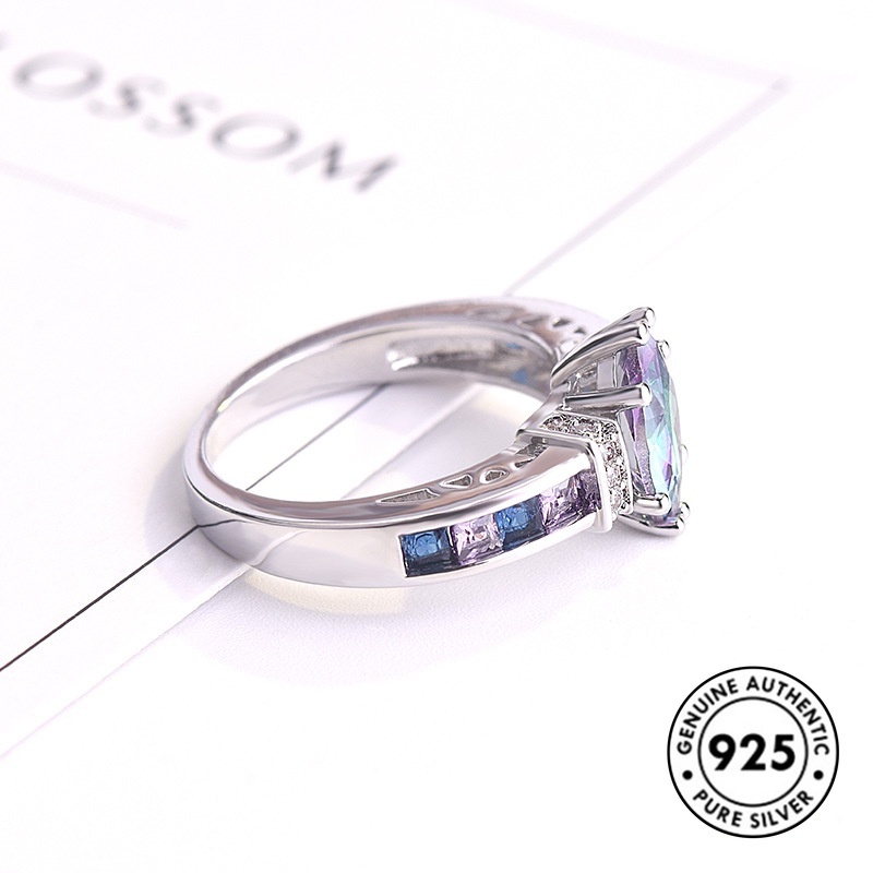 Cincin Amethyst Bahan S925 Silver Untuk Wanita