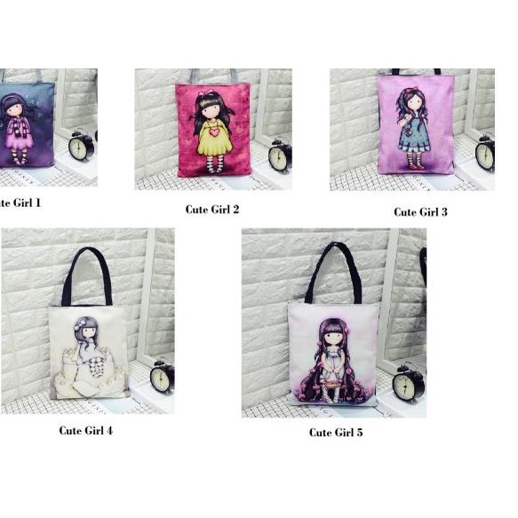 ♘ Cute Girl Tote Bag / Tas Selempang Wanita - CuteGirlEnam ♗