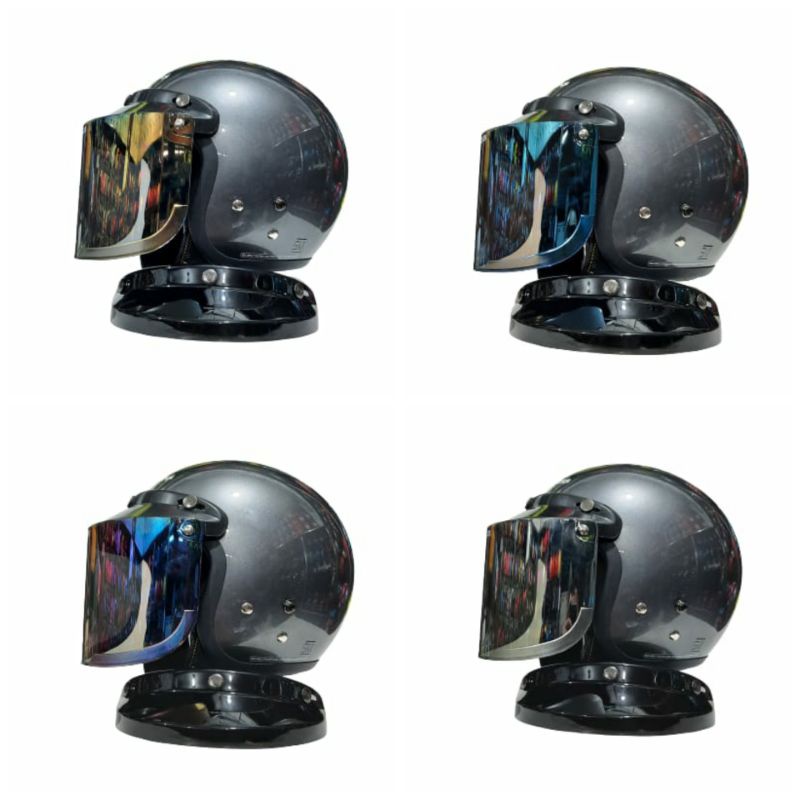 Helm Cargloss CFM Original Solid Anchor Grey Glossy Plus Visor