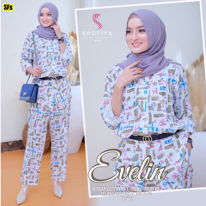 EVELIN SET - SETELAN GAMIS WANITA MUSLIMAH TANPA JILBAB SYARI ORIGINAL BY SHOFIYA (COD)