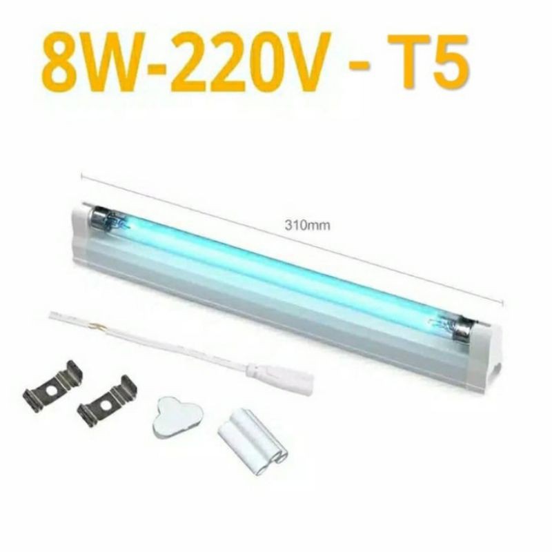 T5 UVC 8W Komplit / Germicidal Lamp T5 8W / Lampu Steril T5 8W UVC