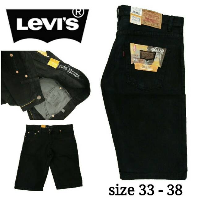 (BEST SELLER) HOT PROMO Celana Jeans Pendek Levis Jumbo XL XXL XXXL Hitam Pria Cowok Termurah Keren