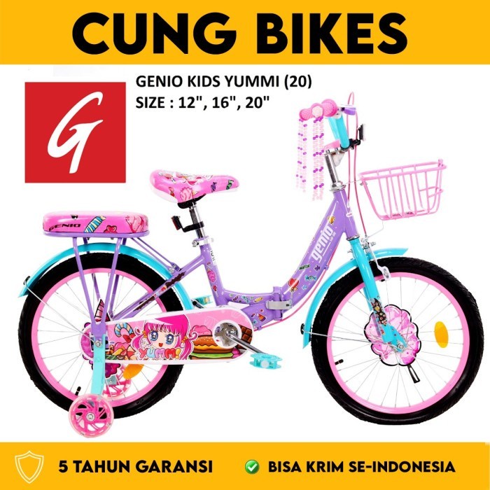 SEPEDA ANAK PEREMPUAN MINI LIPAT 12-16-18 INCH GENIO Yummi BY UNITED BIKE