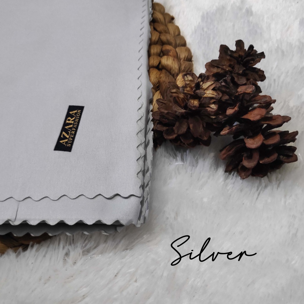 HIJAB AZARA VOAL LASERCUT, VOAL AZARA, JILBAB SEGI EMPAT AZARA VOAL LC, AZARA VOAL JAPAN LC-Silver