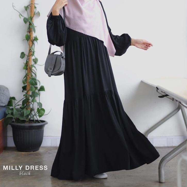 Paling Diminati Milly Dress by Ash_shofwa.id-gamis rayon- gamis terbaru