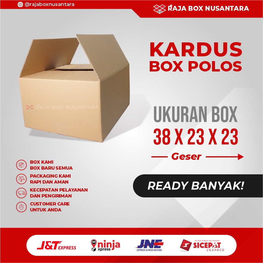 

Kardus Packing Polos UK 38x23x23 Tebal