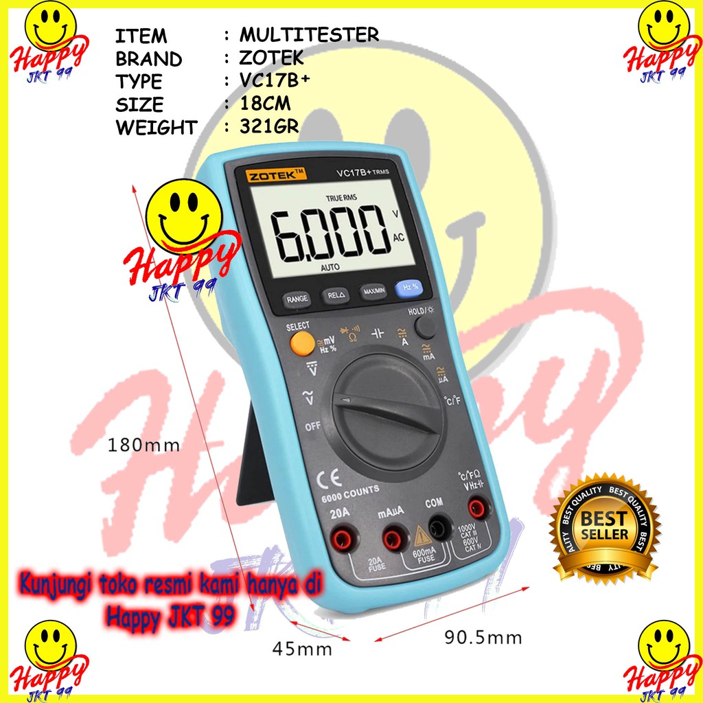 [ HAPPY JKT 99 ] AVOMETER DIGITAL ZOTEK VC17B+ MULTITESTER DIGITAL ZOTEK VC 17B+