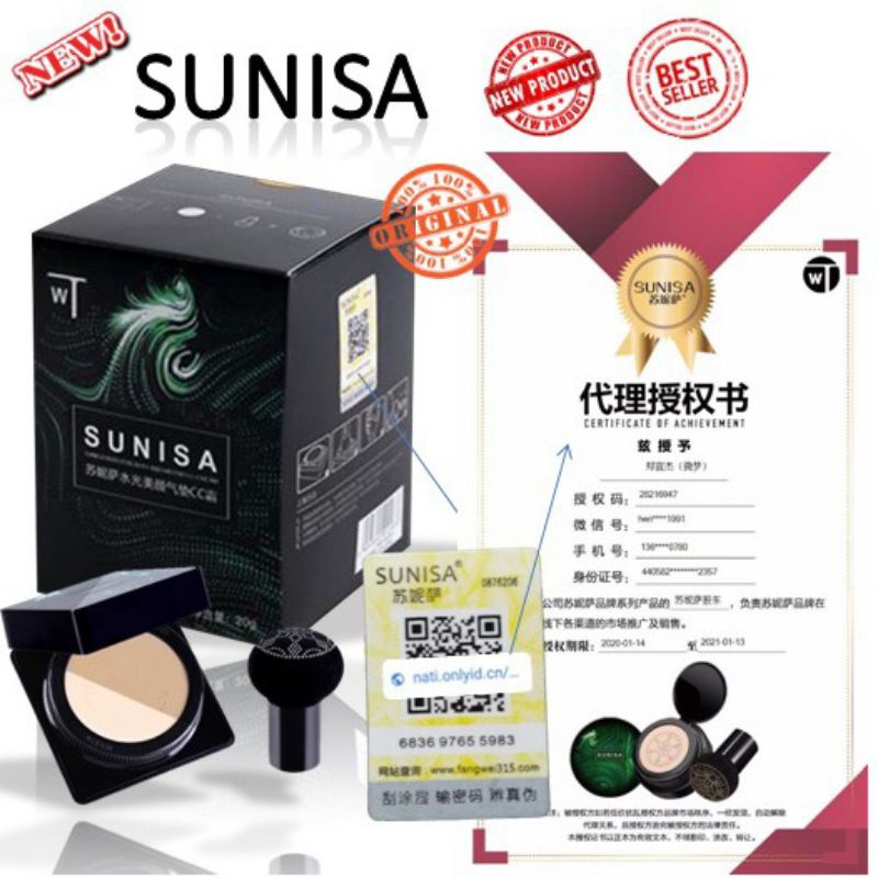 ORIGINAL 100% BEDAK SUNISA CUSSION IVORY DAN NATURAL ( KAMASAN BARU )