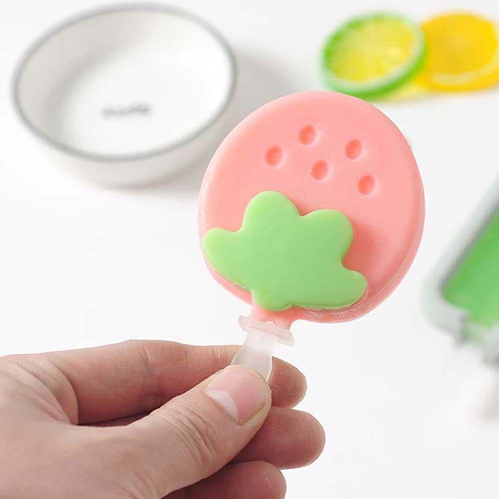 [Elegan] Cetakan Es Krim Musim Panas Dengan Tutup Dan Stik Alat Dessert Ice Tray Gadget Dapur Pembuat Es Pop Buatan Sendiri