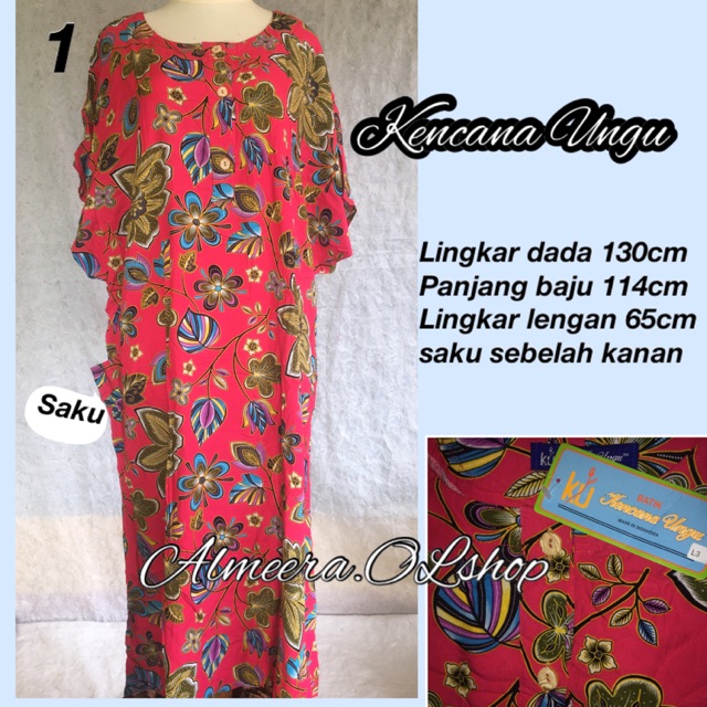 Baju tidur daster kencana ungu super jumbo