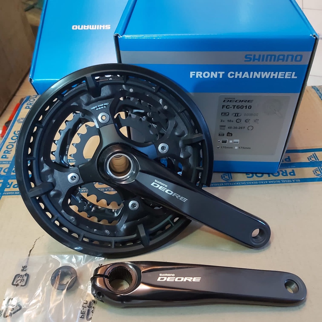 CRANK DEORE T6010 SHIMANO 3 X 10 SPEED PIRINGAN SEPEDA MTB ORIGINAL