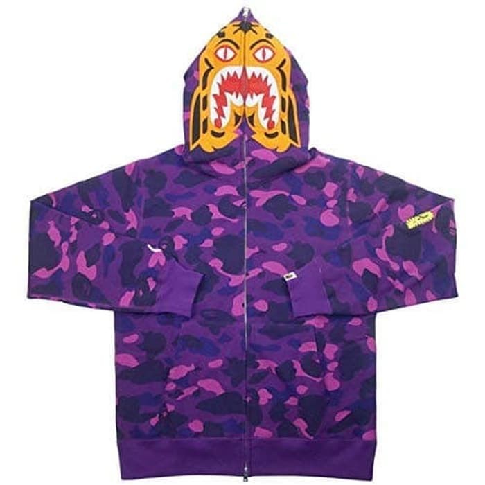 Bape Color Camo Tiger Full Zip Hoodie - 100% Original A Bathing Ape - L