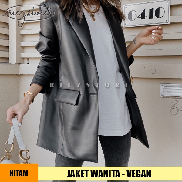 RZS x VEGAN - Jaket Wanita Premium Original Kulit Sintetis Viena Grade A Import Blezer Casual Classi