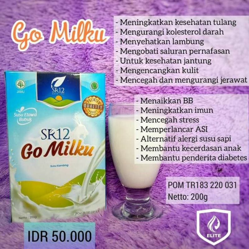 

GoMilku SR12#susu kambing etawa premium