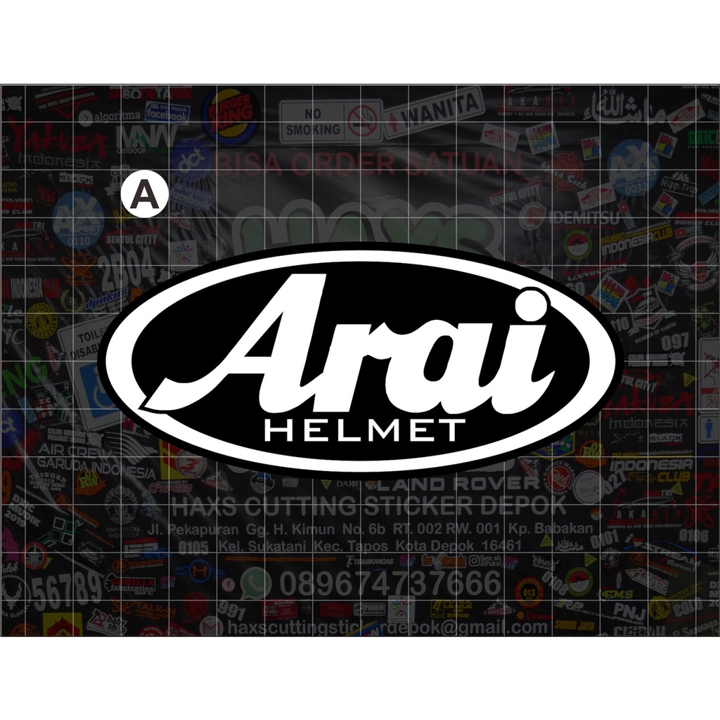 Cutting Sticker Logo Arai Helmet Ukuran 12 Untuk Helmet