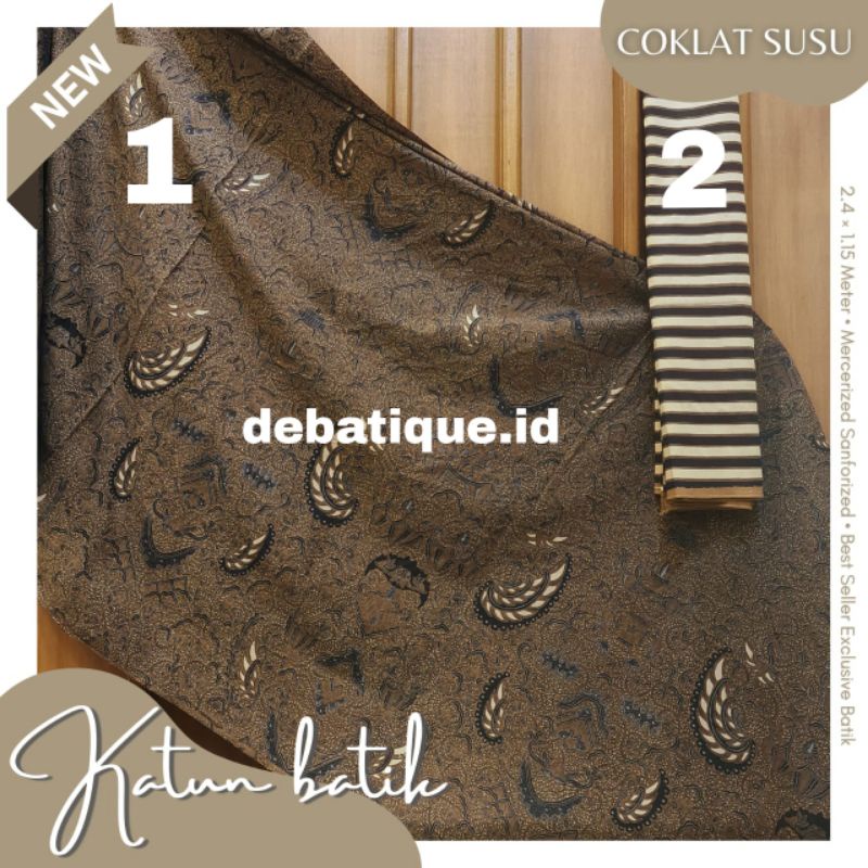 Kain Katun Batik Solo Premium Coklat Susu