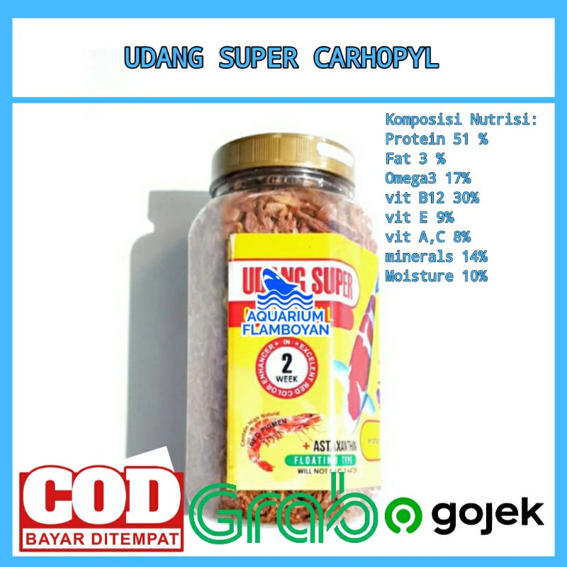 Udang super udang kering makanan pakan ikan predator channa pbass koi ikan hias termurah terlaris