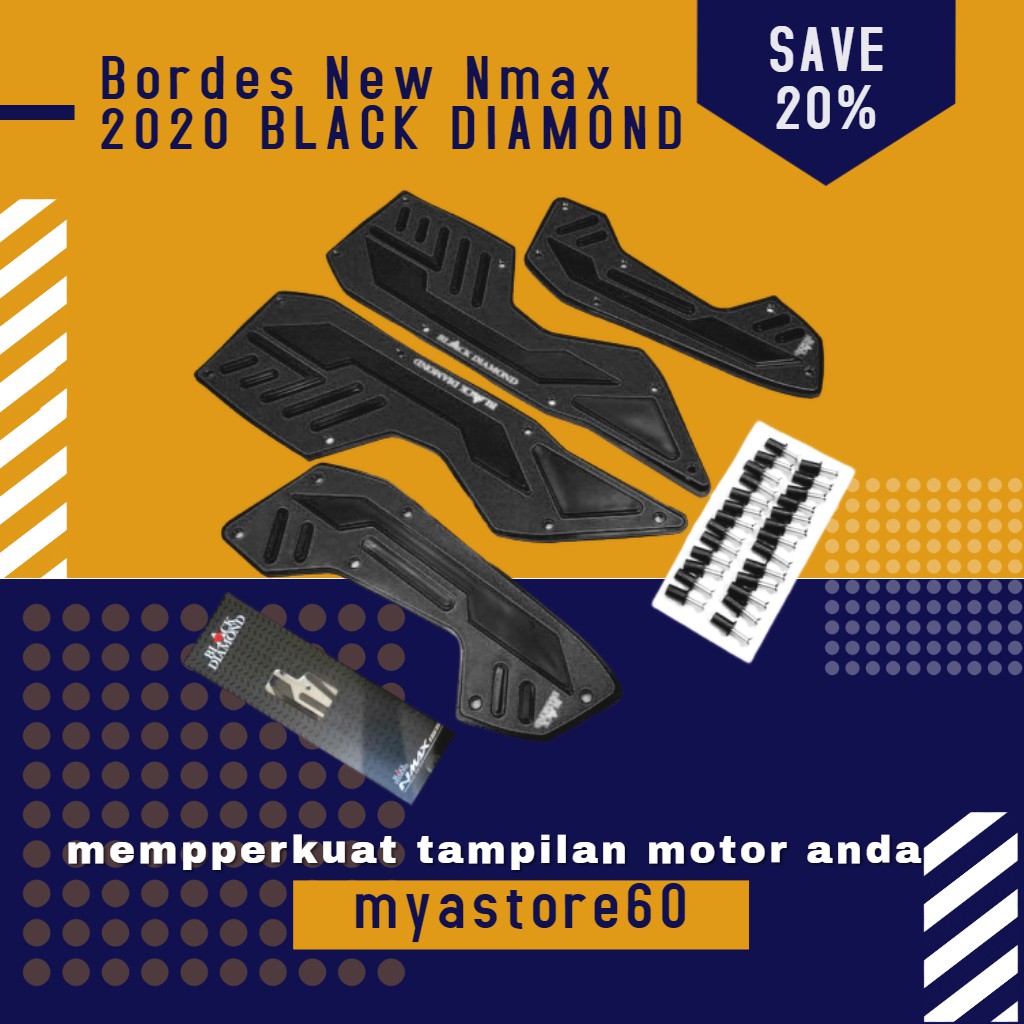 Bordes New Nmax 2020 BLACK DIAMOND / Bordes Karpet Pijakan Kaki Nmax