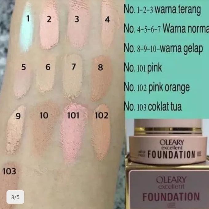 Jualan Oleary Excellent Foundation/Oleary Excellent Foundation Waterproof - No 101 Gilaa