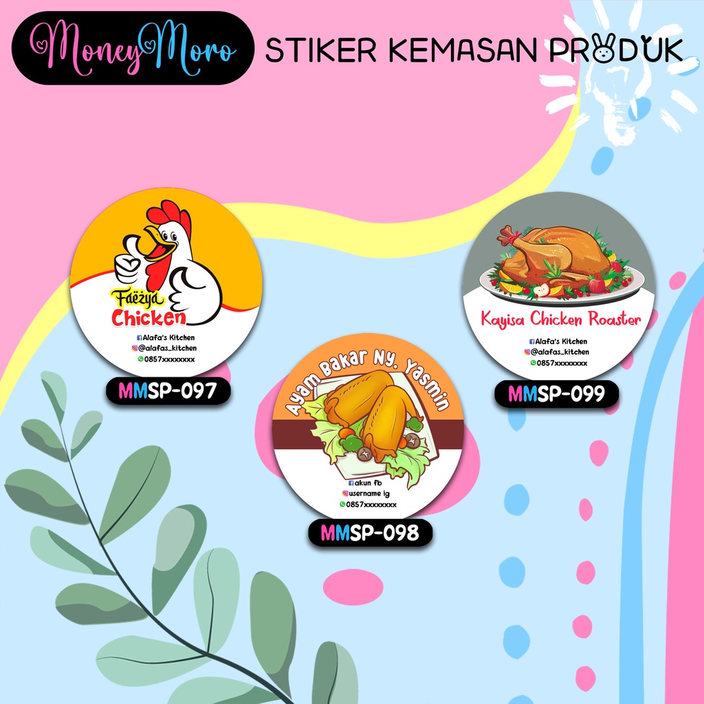 

MoneyMoro Stiker Merk Ayam Goreng Ayam Bakar / Stiker Produk 097-099
