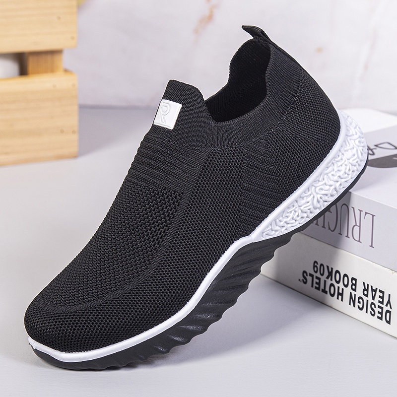 Batavia Sepatu olahraga impor premium perempuan terbaru rajut adem antislip antiaus sepatu lari anak perempuan A121 A15 A16-A121 BLACK