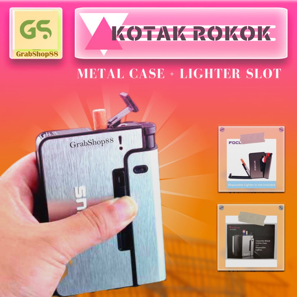 Kotak Tempat Rokok Wadah Rokok Elegant Fashion Bungkus Metal Case Korek Api Metal Tempat Penyimpanan Roko FashionJD-YH001 Firetric GS8