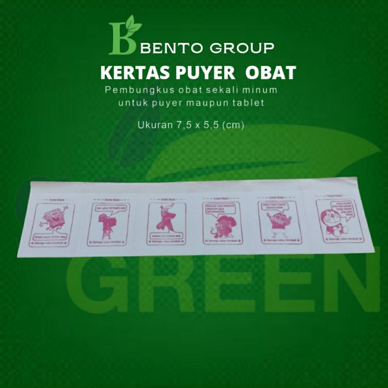 kertas puyer berlogo kartun