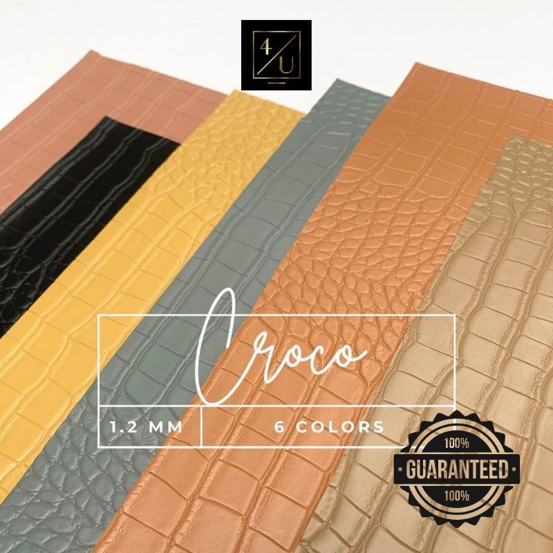 MURAH Kain Kulit Sintetis Meteran GARANSI PVC - Croco 1x1.37m Buaya Imitasi Bahan Tas Oscar
