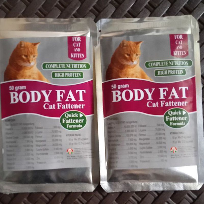 BODY FAT 50GR PENGGEMUK KUCING SERBUK| VITAMIN KUCING| OBAT PERTUMBUHAN KUCING