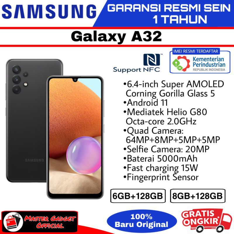 hp samsung a32 ram 8 128gb garansi resmi 1 tahun